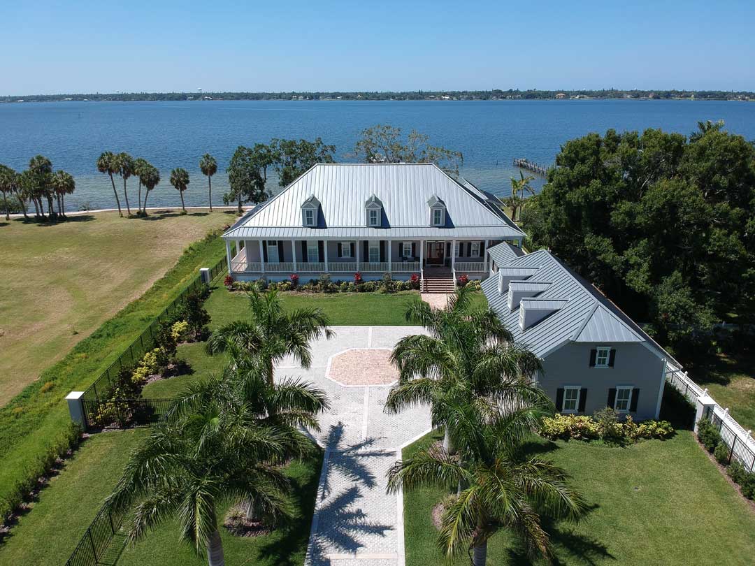Completed Waterfront Residence Standing Seam Metal Roof in Sarasota County, FL