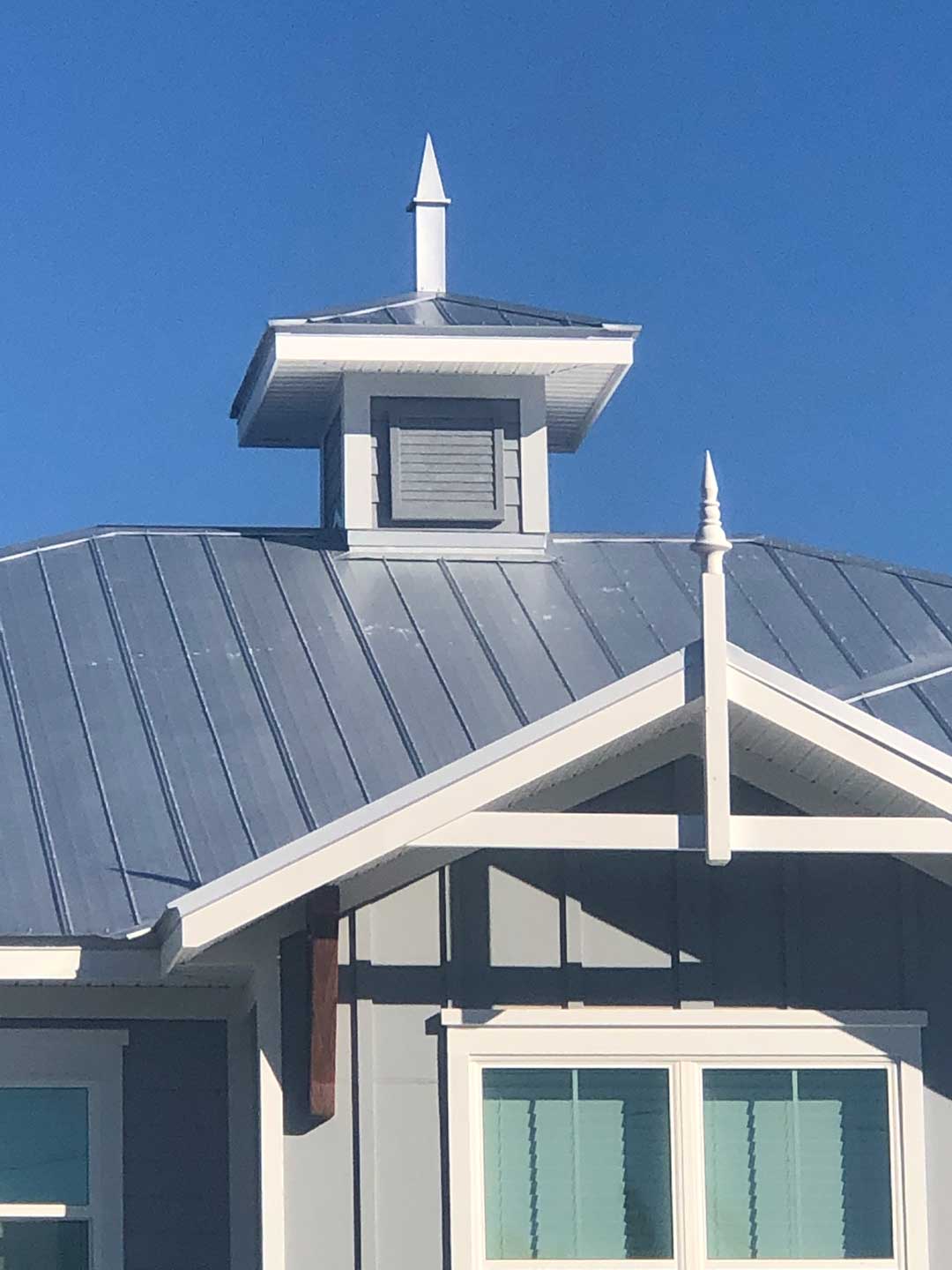 Completed Cupola Roof in 26 ga. 5V Striated Mill Finish in Sarasota County, FL