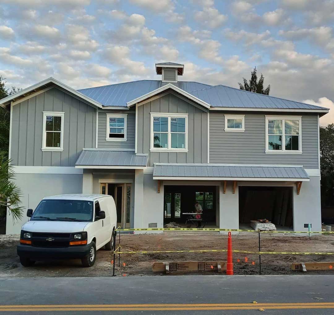 Completed Coastal Cottage 26 ga. 5V Metal Roof in Manatee County, FL