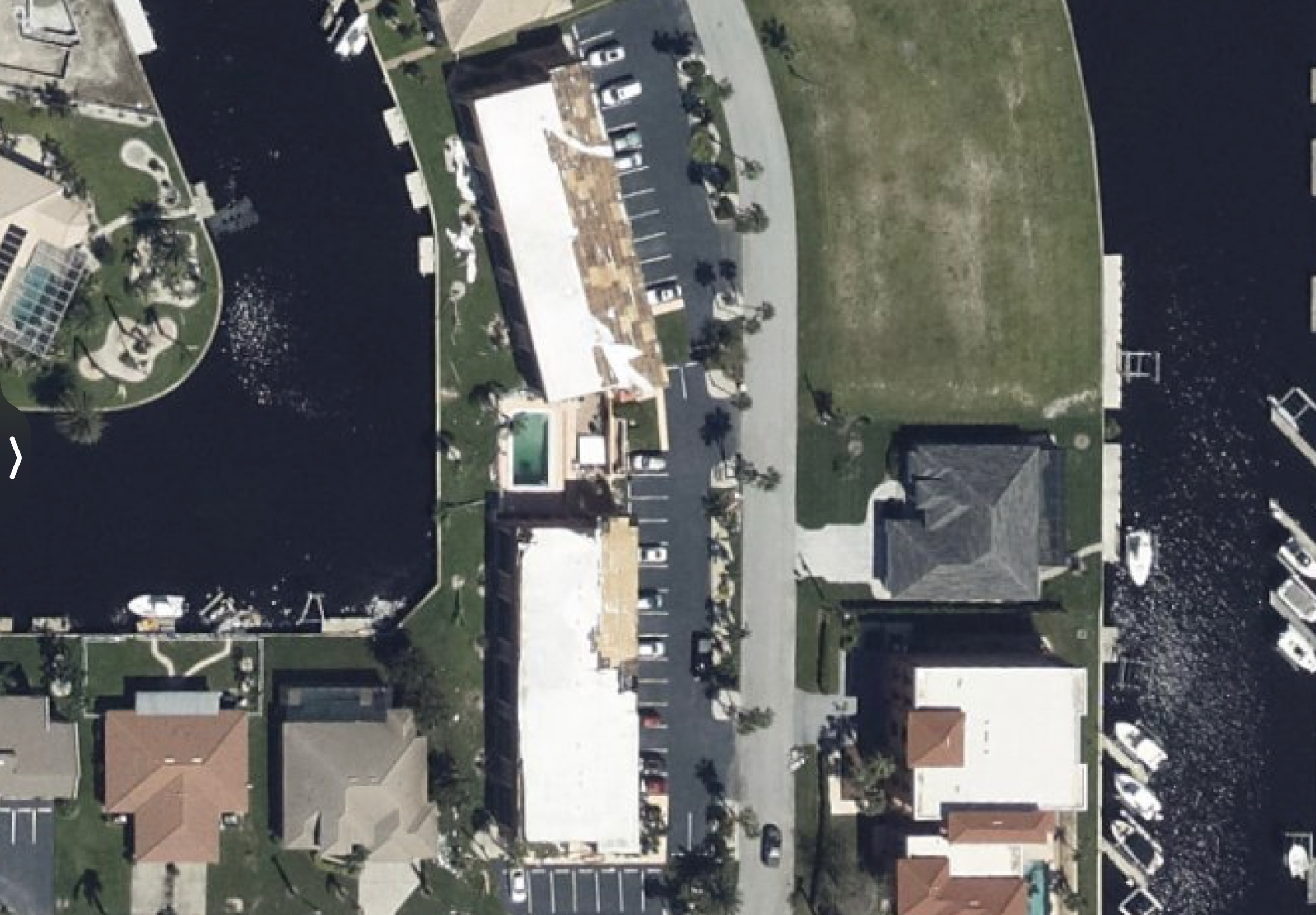 Completed Canal-Front Roof Replacement — Aerial Survey in Manatee County, FL