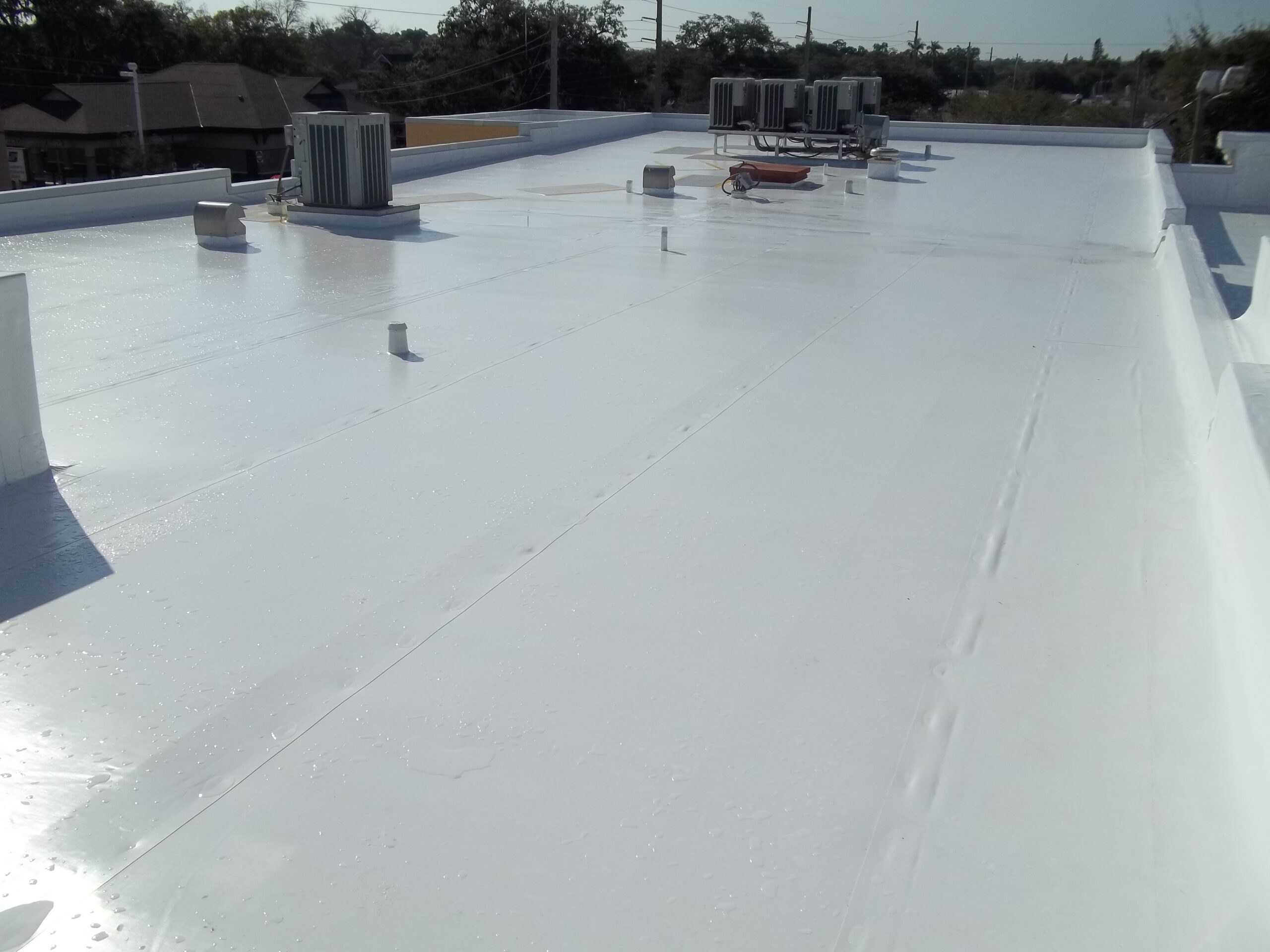 Completed Duro-Last Re-Roof over a Mechanical Deck in Manatee County, FL