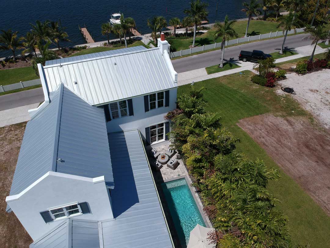 Completed Poolside Residence 1.5 in. Standing Seam Roof in Sarasota County, FL
