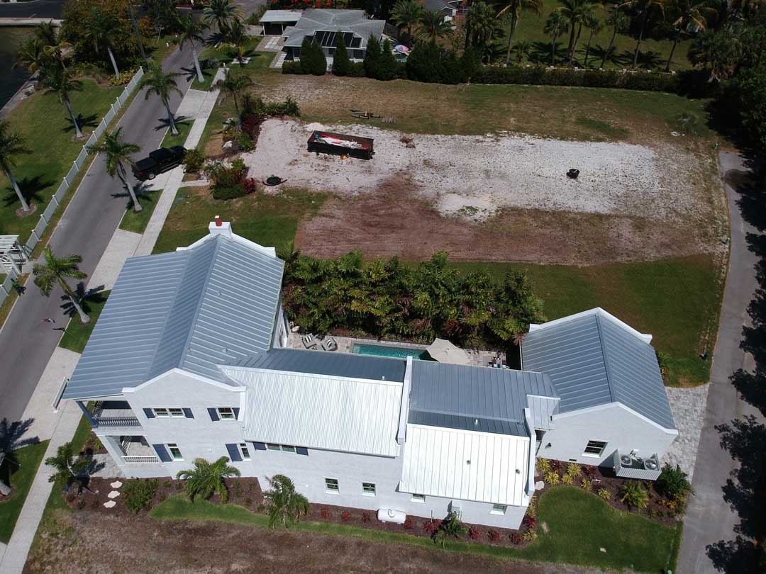 Completed Coastal Estate Striated Standing Seam Roof in Manatee County, FL
