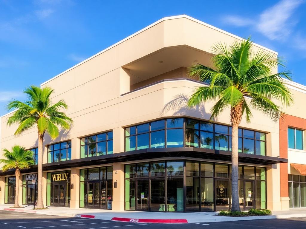 Two-story commercial retail plaza in Sarasota, Florida